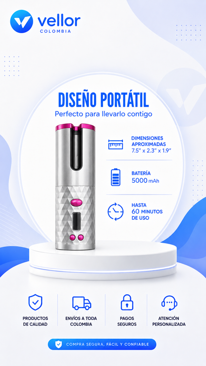 RIZADOR DE PELO AUTOMATICO RECARGABLE-CONSIGUE UNOS RIZOS EN POCOS SEGUNDOS-